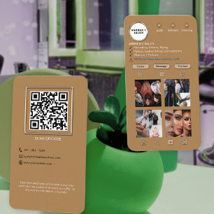 Carte De Visite Salon Professionnel Tan Brown Beige Cute Instagram