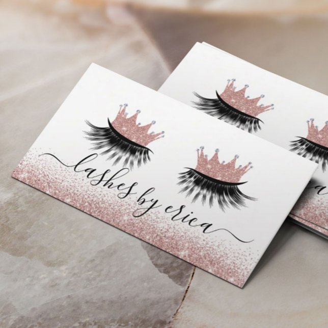 Carte De Visite Salon rose Gold Crown Eyelash Diva Lashes (Créateur téléchargé)