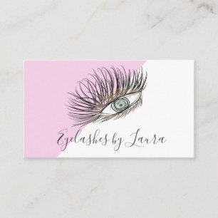 Carte De Visite Salon rose Oeil Levé À La Main