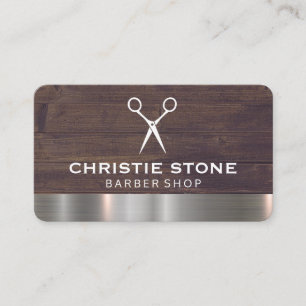 Carte De Visite Salon Shears Rustique Bois Metal Trier