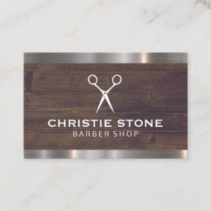 Carte De Visite Salon Shears Rustique Bois Metal Trier
