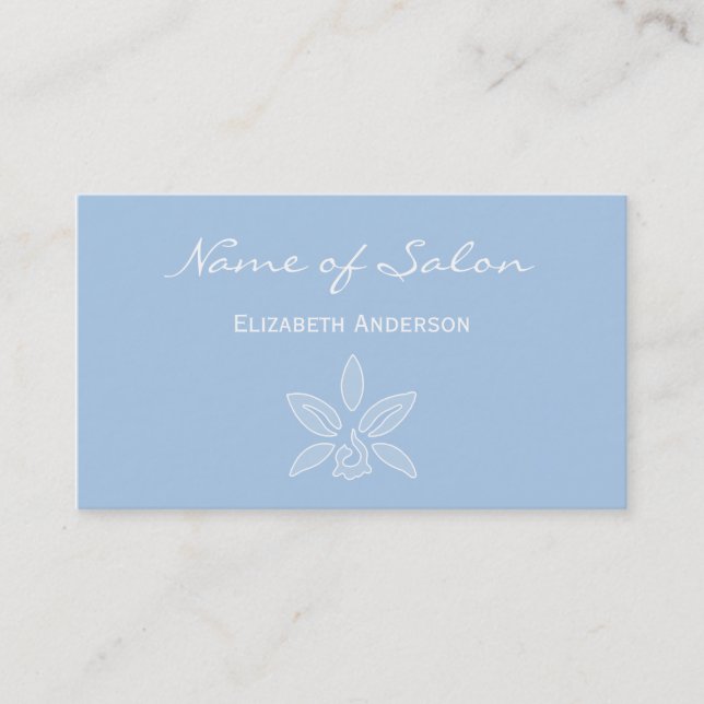 Carte De Visite Salon simple et chic en Placid Blue Floral (Devant)