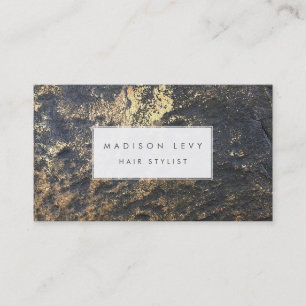 Carte De Visite Salon Styliste des cheveux Gold Marble Rock