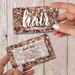 Carte De Visite Salon tendance Rose Gold Parties scintillant Hair 