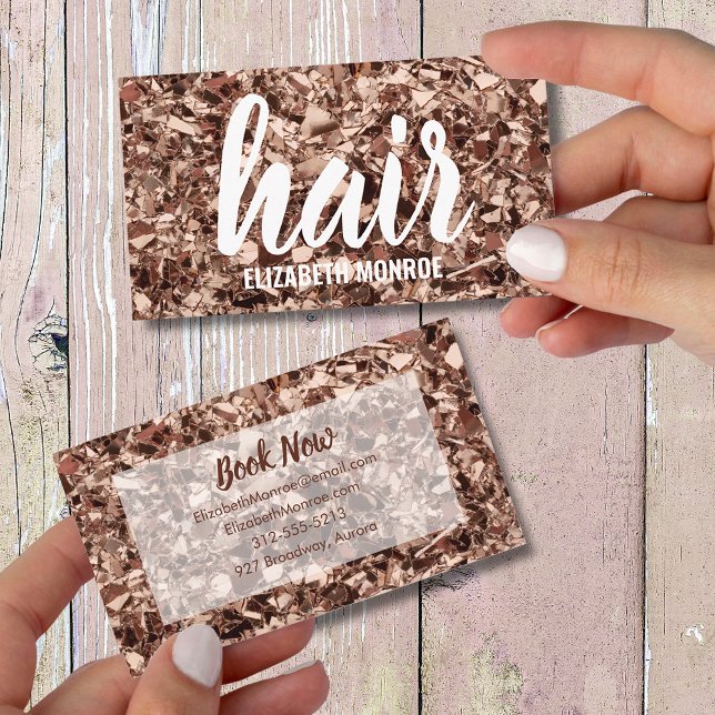 Carte De Visite Salon tendance Rose Gold Parties scintillant Hair  (Créateur téléchargé)