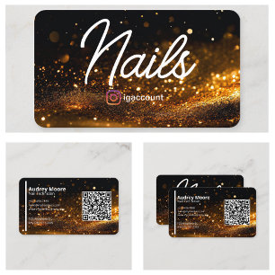 Carte De Visite Salons de beauté professionnel QR Code Nail Tech