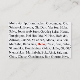 Carte De Visite salutations