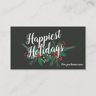 Carte De Visite Salutations corporatives mistletoe aquarelle rouge