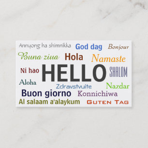 Carte De Visite Salutations du monde