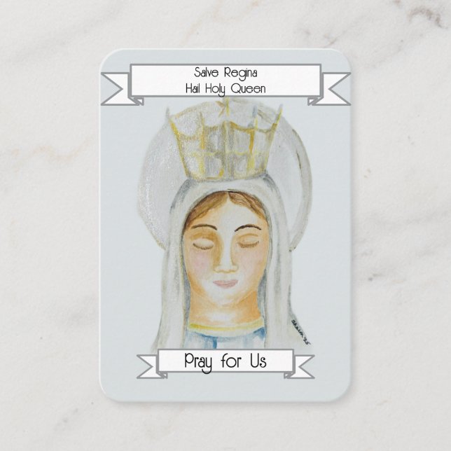 Carte De Visite Salve Regina, Hail Holy Queen Prayer Card (Devant)