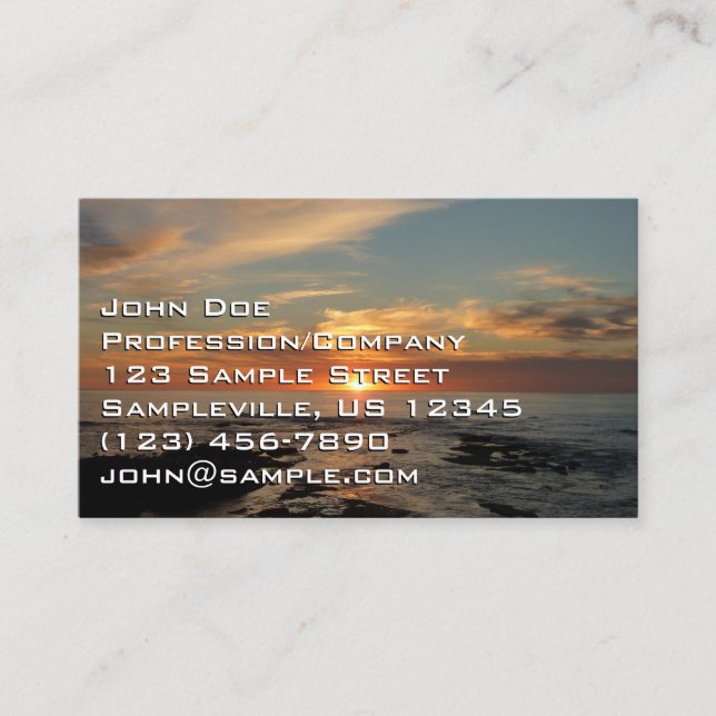 Carte De Visite San Diego Sunset II California Seascape (Devant)