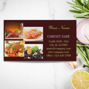 Carte De Visite sandwich burger de boeuf poulet chef privé traiteu