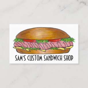 Carte De Visite Sandwich Sandwich Fromage de jambon Hoagie Food De