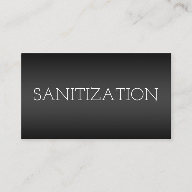 Carte De Visite Sanitization Disinfectant Black (Devant)