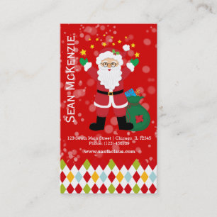 Carte De Visite Santa Claus * choisir la couleur de l'arrière - pl
