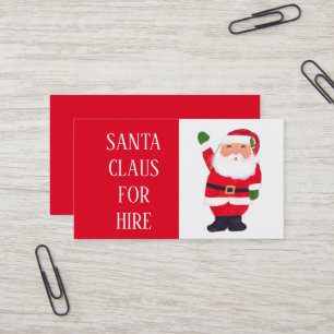 Carte De Visite Santa Claus Xmas Red Hire Sleigh Professionnel