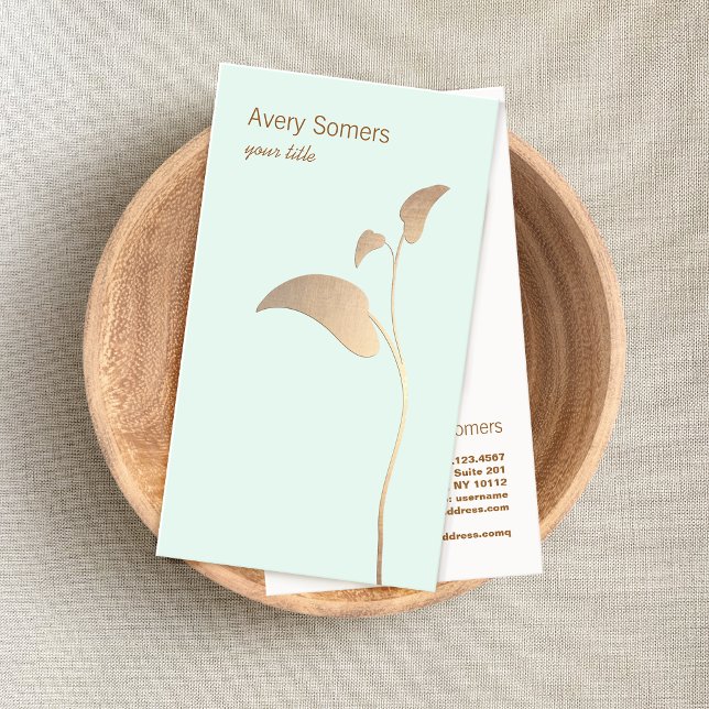 Carte De Visite Santé et bien-être des Plantes d'or simple (Créateur téléchargé)