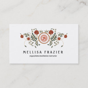 Carte De Visite Santé et santé de symbole d'OM de logo de fleur 