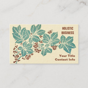 Carte De Visite Santé holistique de phytothérapie de feuille et 