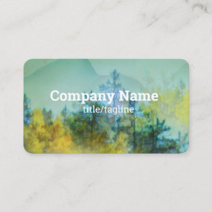 Carte De Visite sapins montagne eau nature art