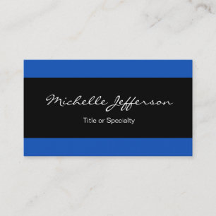 Carte De Visite Sapphire Bleu Noir Lin Contemporain tendance