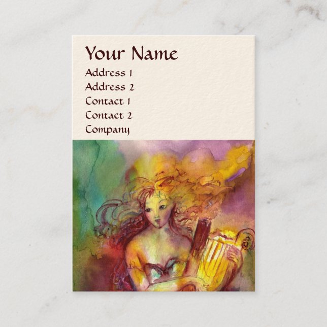 Carte De Visite SAPPHO, MUSIQUE DE DANSE ET POÉSIE, crème (Devant)