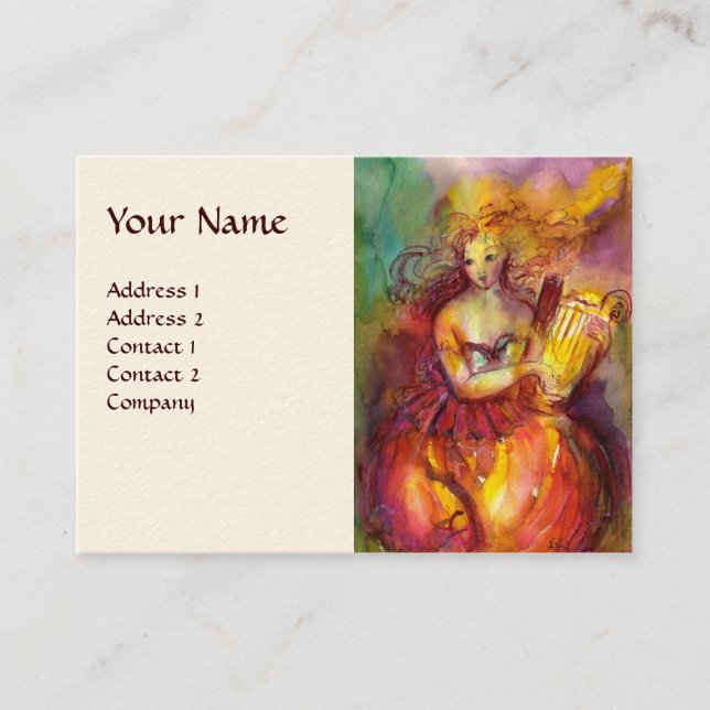 Carte De Visite SAPPHO, MUSIQUE DE DANSE ET POÉSIE, crème (Devant)