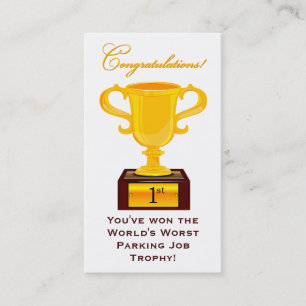 Carte de visite sarcastique de trophée de