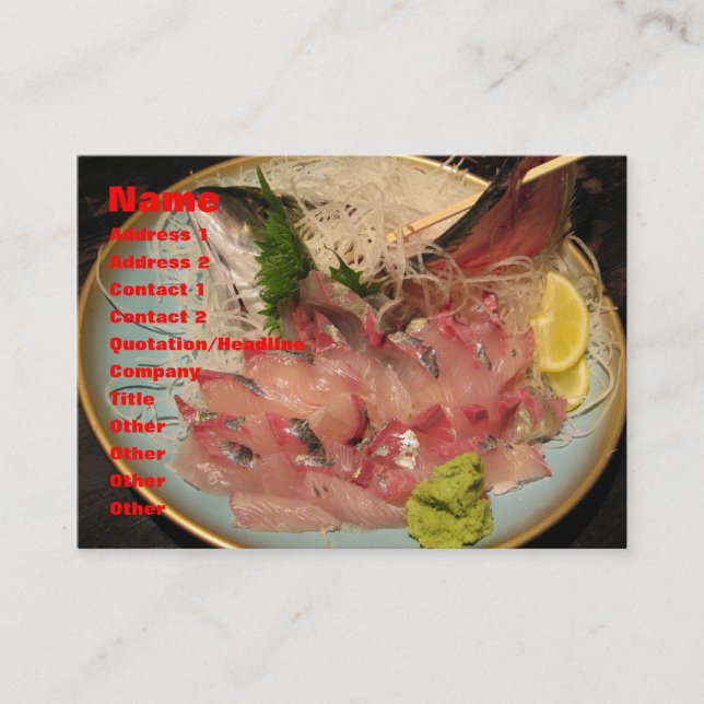 Carte De Visite Sashimi 刺 身 (Devant)