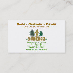 Carte De Visite Sasquatch humoristique, Bigfoot