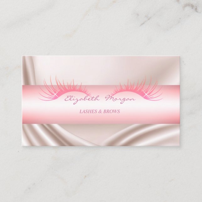 Carte De Visite Satin Moderne Élégant, Faux Lashes (Devant)