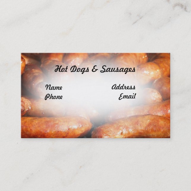 Carte De Visite Saucisses grillées tout entier délicieuses et (Devant)