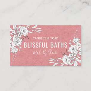 Carte De Visite Savon Et Bougie Maison Rose Et Blanc