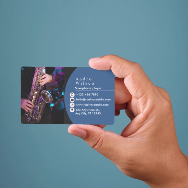 Carte de visite saxophone (Saxophone player  Business Card)
