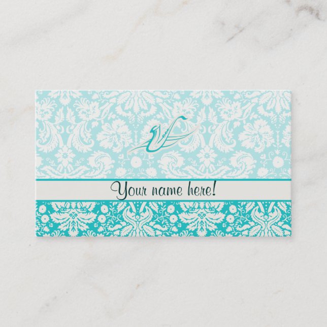 Carte De Visite Saxophone turquoise (Devant)