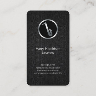 Carte De Visite Saxophoniste Saxophone Icon Grunge BusinessCard