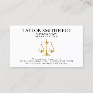 Carte De Visite Scales of Justice Gold Lawyer Attorney