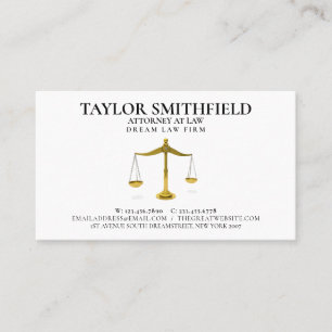 Carte De Visite Scales of Justice Gold Lawyer Attorney