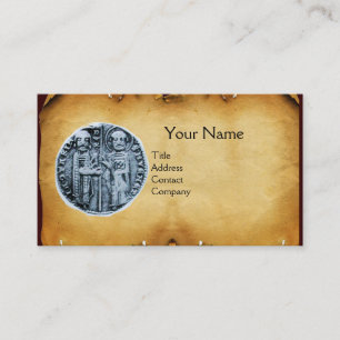 Carte De Visite SCEAU DU MODÈLE DE CHEVALIERS PARchemin MONOGRAMME