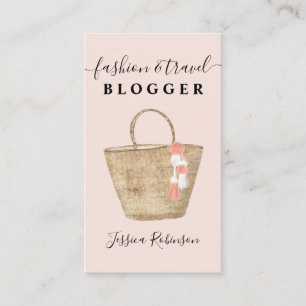 Carte De Visite Scénario cool de sac poupée de mode blogueur rose