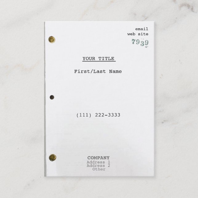 Carte De Visite Scénario II (Devant)