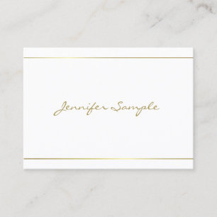 Carte De Visite Scénario tendance Gold Script Glam Luxury Design