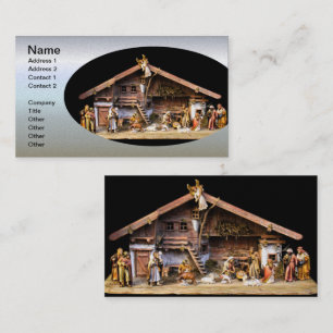 Carte De Visite Scène de la Nativité de Noël