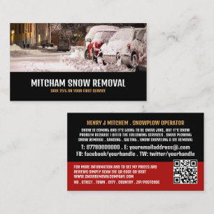 Carte De Visite Scène de rue, Snow Removal Company Publicité