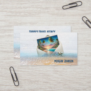Carte De Visite Scène Des Îles Tropicales En Enveloppe