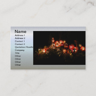 Carte De Visite Scène d'Halloween remplie de Jack-O-Lanterns