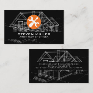 Carte De Visite Schéma des plans Outils de menuiserie Architect