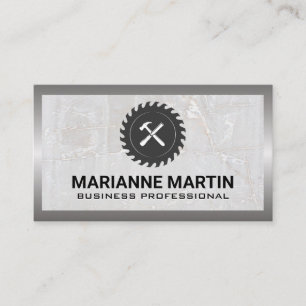 Carte De Visite Scie et marteau   Marbre et métal