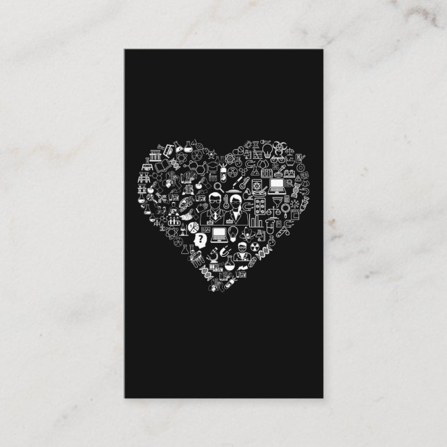 Carte De Visite Science Love Math Physique Chimie Coeur (Devant)