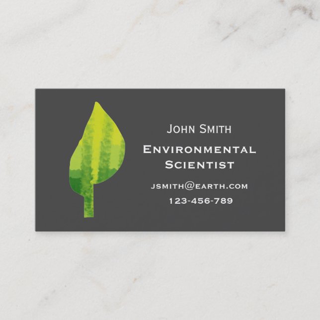 Carte De Visite Scientifique ou écologiste De l'environnement (Devant)